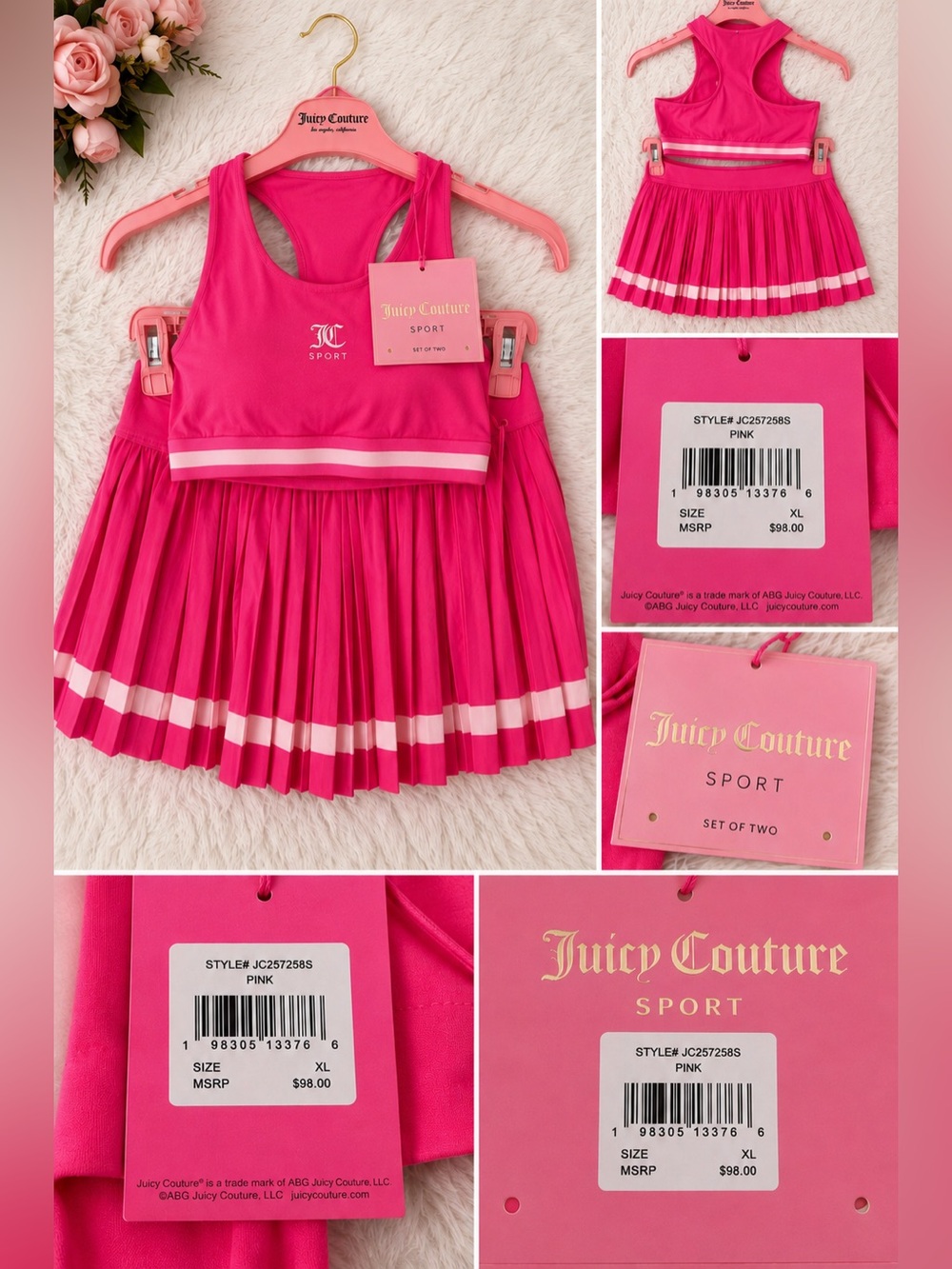 Juicy Couture Sport Pink 2-Piece Tennis Set – NWT – Size Xl